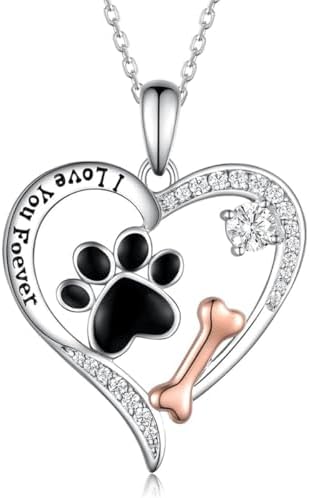 Cynlsum Dog Memorial Gifts Remembrance Necklace: Loss of Dog Sympathy Gift- Personalized Pet Necklace for Women Pet Lovers- Bereavement Gift Keepsake Passing Away Gifts Heart Shape