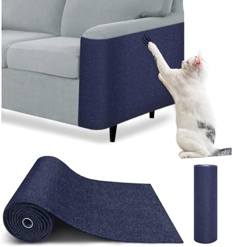 Cat Scratch Furniture Protector – DIY Climb Scratch Mat,Cat Scratch Pad, Couch Protector from Cat Claws, Trimmable Self-Adhesive Carpet for Indoor Sofa, Furniture (Brown, 78.7" x 15.8")