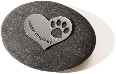Loss of Dog Sympathy Gift Forever in My Heart in Memory of Dog Stone for Loss of Dog Memorial Stone Passed Away Gift Dog Remembrance Gift Paw Print Stone Original Color 1pcs