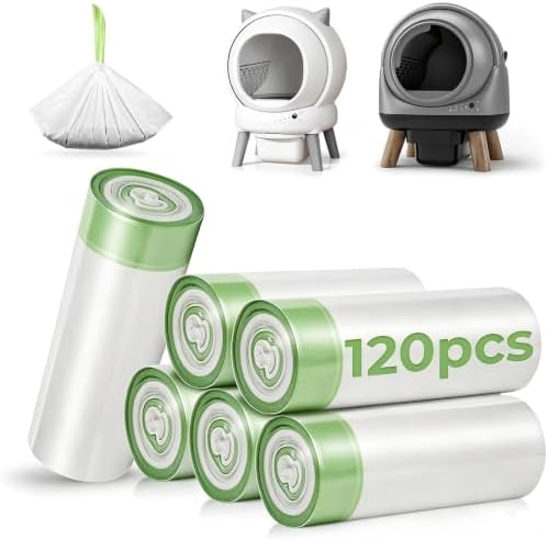 Litter Box Liners Drawstring Waste bag 6 Rolls Heavy Duty Trash Bags