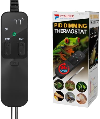 PID Dimming Thermostat Reptile with 24 Hours Cycle Timer for Reptiles Heat Lamp Heating Pad Seedling Heat Mat Temperature Controller