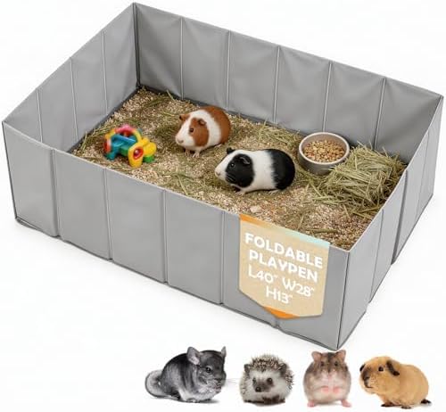 MEEXPAWS Small Animal Playpen, Portable Hamster Guinea Pig Cage for Travel