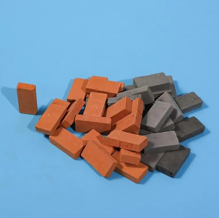 40pcs red Brick Mini Bricks Aquarium Decor Stone Rockery Landscaping Fish Tank Decor Base for Water and Land Tank Turtle Tank Landscape