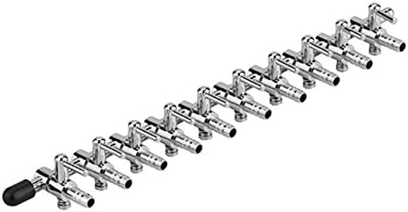 Aquarium Fish Tank 10-Way Air Pump Control Valve Manifold Taps Silver Tone
