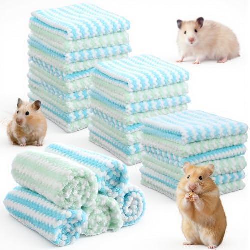 40 Pack Guinea Pig Blankets 12x12 Inch Coral Fleece Soft Washable Pads