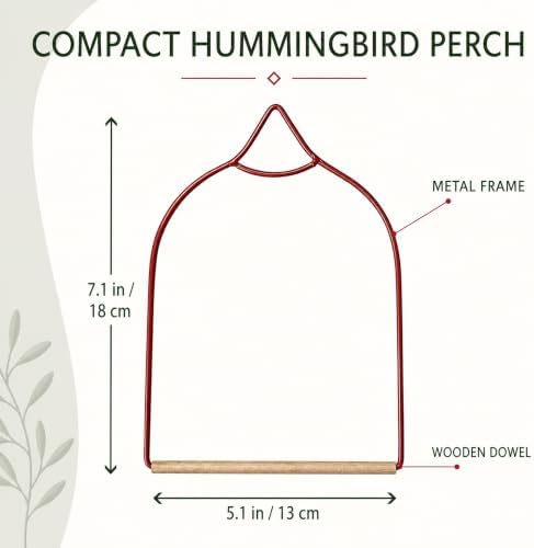 Rust-Proof Hummingbird Swing & Perch for Outdoors, Red Metal & Wood