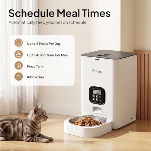 4L Automatic Cat Feeders + 309B Stainless Steel Cat Water Fountain
