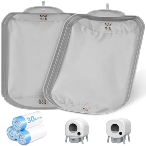 BKNOOU 2 Pack Self Cleaning Litter Box Waterproof Pads with 30 Liners