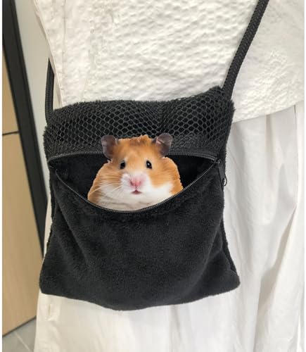 2 Pics Sugar Glider Pouch and 2 Pics Hamster Leash Small Animal Carry Pouch with Adjustable – Cozy & Portable Habitat for Small Pets (Hamsters, Rat, Squirrels)