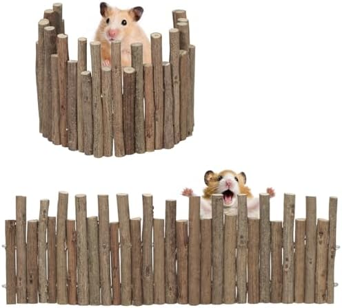 2 Pcs 11.8in Wooden Hamster Fence