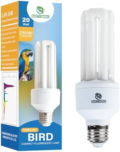 UVA UVB Light Bulb for Birds 2.4 UVB 20W Compact Flourescent Lamp for All Kinds Captive Birds