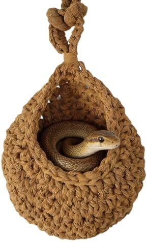 1 Set Snake Tank Accessories, Hanging Woven Twine Hammock for Reptile, Snake Rest & Shelter Supplies with Hook, Habitat Enrichment Accessories for Snake, Gecko and Other Small Animals