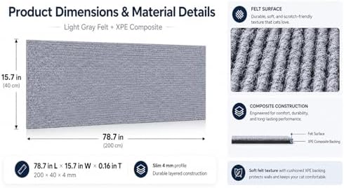 Cat Scratch Furniture Protector for Couch&Walls, Self-Adhesive Gray
