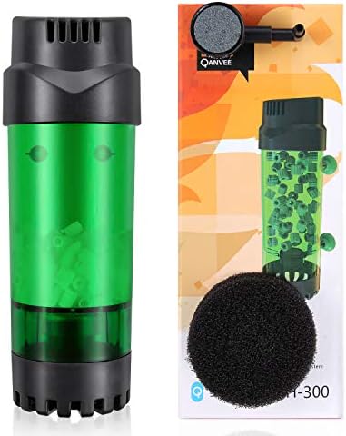 Fluidized Moving Bed Filter Bubble Bio Media Reactor for Aquarium Fish Tank with Air Stone and Sponge Filter