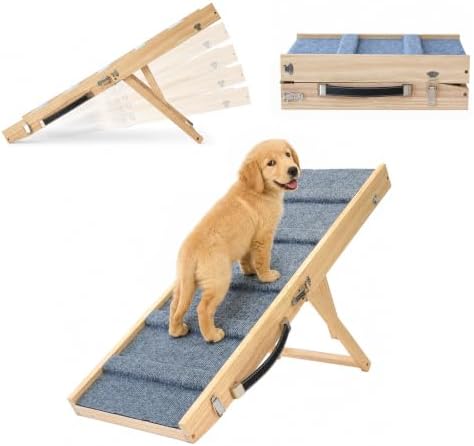 Foldable Small Dog Ramp for Low Bed Sofa Couch and Stairs Nonslip Pad