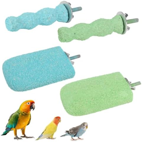 4PCS Bird Beak Grinding Stone, Resin Parrot Perch, Bird Cage Accessory