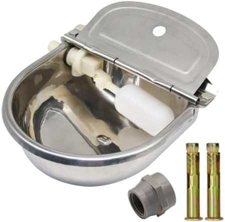 Automatic Water Trough Dog Feeder Bowl with Float for Cattle Horse Goat Sheep Animals Stainless Pet Livestock Tool
