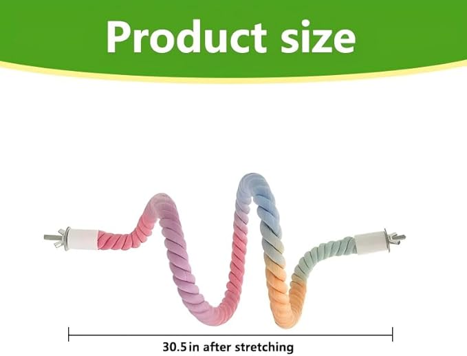 2Pcs Rope Perches for Bird Cages, Rope Perch for Parrots, Cockatiels & Parakeets - Image 4
