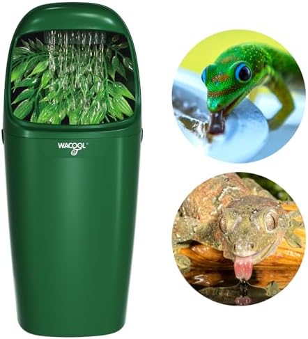 Wacool Reptile Water Dripper Chameleon Drinking Fountain Water Dispenser, Automatic Water Feeder for Bearded Dragon Gecko Lizard Frog Snake/Reptile Accessories