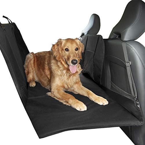 Furhaven Deluxe Multi-Panel Hard Bottom Platform Bridge Backseat Protector w/ Travel Bag - Black, One Size