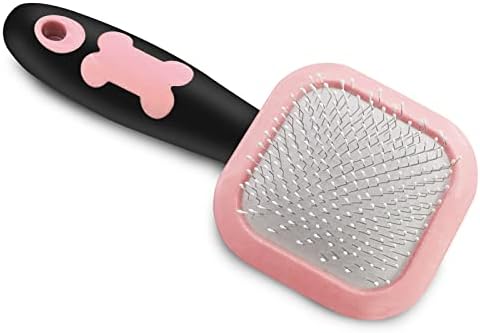 Slicker Brush, Dog Brush Gently Cleaning Pin Brush For Shedding Dog Hair Brush For Small Dogs Puppy Yorkie Poodle Rabbits Cats One Size Pink
