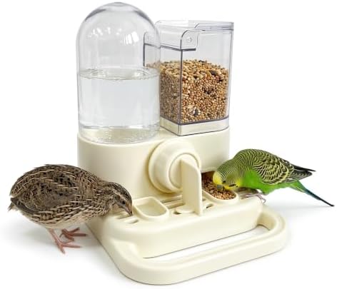 Spill-Proof 2-In-1 Bird Feeder & Gravity Waterer With Dry/Wet Divider