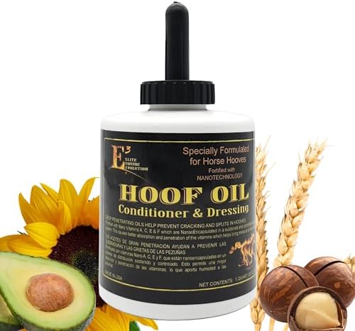 E3 Hoof Conditioner & Dressing Oil 32 oz, Expert Formula for Nourishing & Protecting Horse Hooves, Deep Conditioning for Elasticity, Enhances Shine, Protective Barrier, Easy Application