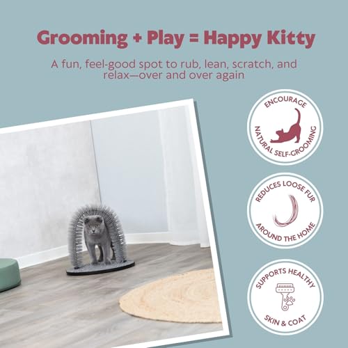 TRIXIE 13-in Cat Self-Grooming Arch with Carpet Scratcher, Gray
