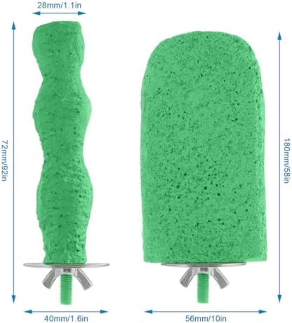 2Pcs Beak Grinder & Nail Trimming Perch for Birds - Large & Small Flat Perch with Metal Bolts, Budgie Cage Accessories for Parakeets Cockatiels Conures