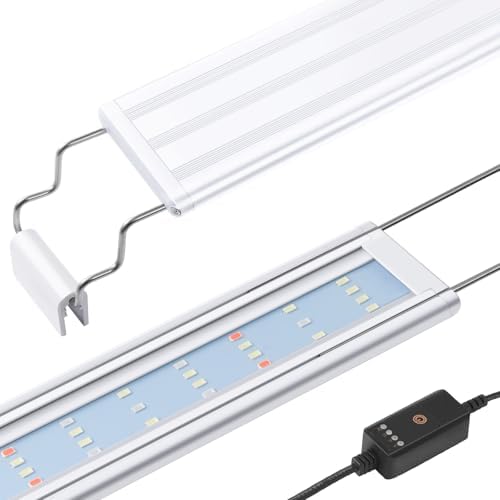 HITOP Full Spectrum LED Aquarium Light 32-36" Classic Fish Tank Light with Timer, Aquarium Plant Light with Stable Extendable Brackets