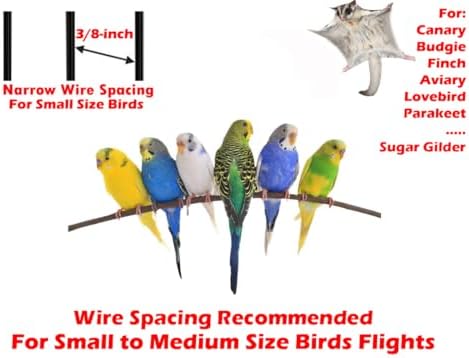Versatile Portable Hanger Flight Bird Small Parrot Home House Travel Carrier Handle Cage for Cockatiels Parakeets Aviary Green Cheek Conures Finches Canary Budgies Lovebirds
