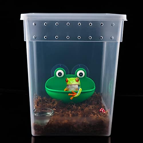 10 Pack Reptile Feeding Box Plastic Transparent Breeding Box for Bearded Dragon Lizard Spider Snake Tree Frog Reptlies (2 Pcs Large Size and 8 Pcs Small Size)
