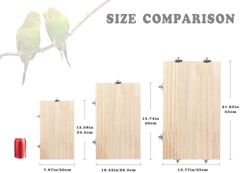 Large Bird Perch, Wooden Platform, Bird Playground, Parakeet Shelf Stand Platform, Bird Perches for Cage, Cage Accessories for Parrots, Rats, Chinchillas, Hamsters, Squirrels, Sugar Gliders