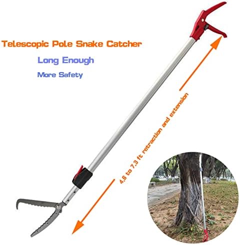 7.3ft Snake Catcher Tongs Grabber Professional Traps Stick Heavy Duty Auminum Alloy Pick-up Handing Tools