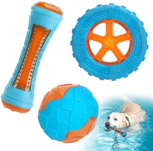 3 Pcs Interactive Dog Pool Toys, Water Floating Toys for Medium Large Dogs