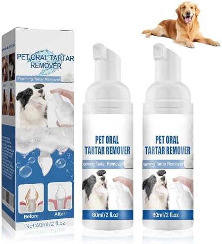 Pet Dental Foaming Spray, Tartar Remover, Dog Breath Freshener, 2pcs