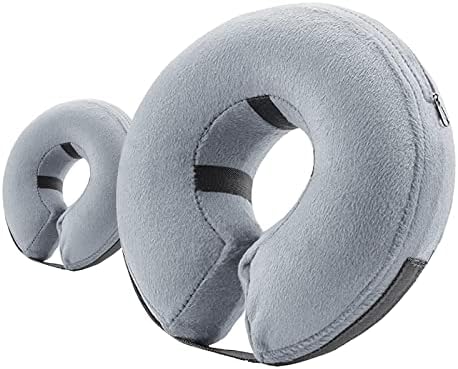 2 Packs Grey X-Large and Small (Post-Surgical Cones for Dogs, Soft Inflatable Collars for Dogs, Adjustable Protective Collars for Treating Wounds)