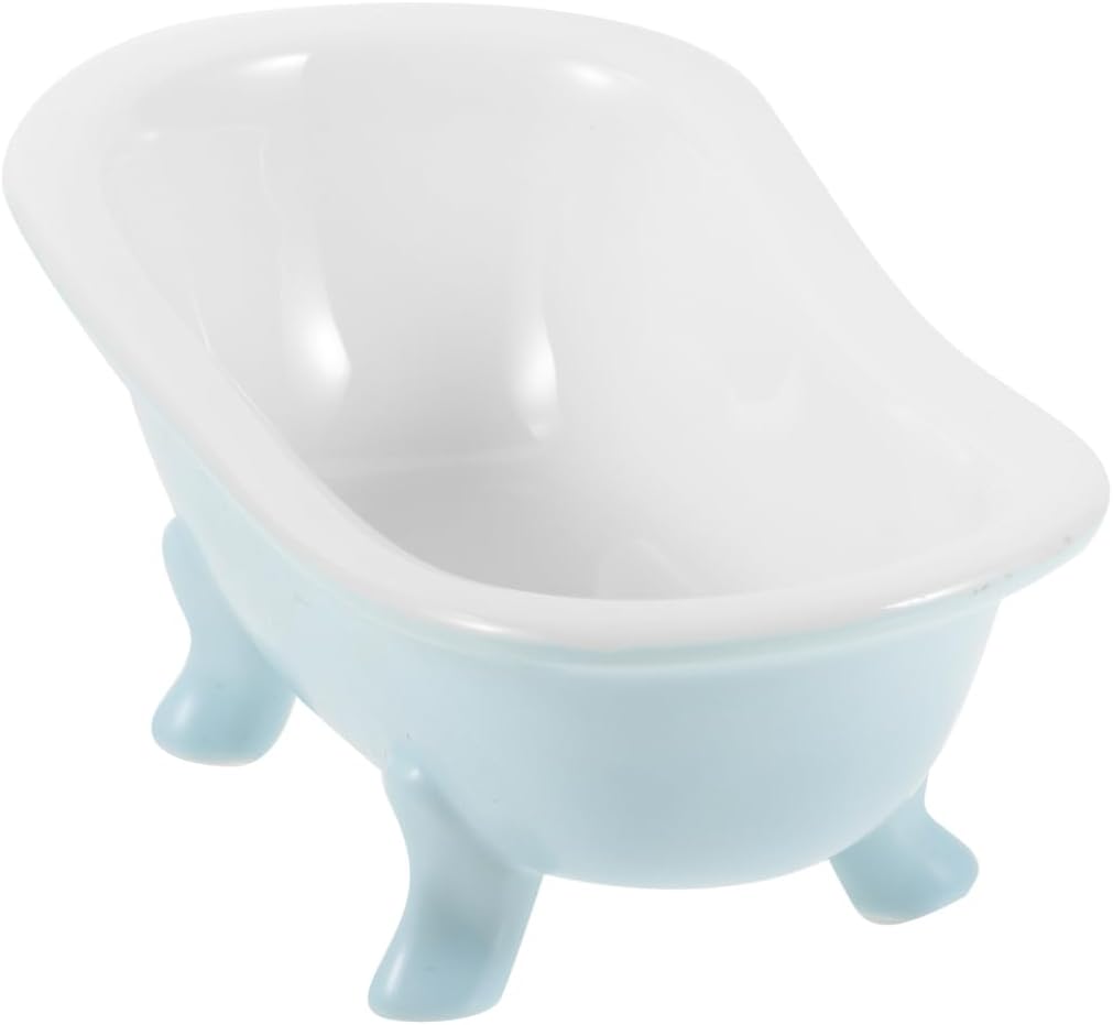 Abaodam Blue Ceramic Hamster Sand Bath for Small Animal Habitats