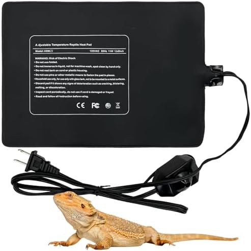 Hamiledyi Reptile Heating Pad 23W, Waterproof Under Tank Heater Mat 8x12 Inch for 30-40 Gallon Terrariums, Safe Heat Mat for Bearded Dragons, Leopard Geckos, Hermit Crabs, Snakes & Lizards