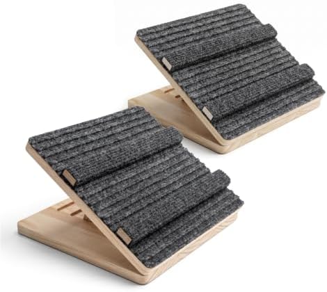 2 Pack Adjustable Wooden Dog Ramp for Stairs, Small & Senior Dogs