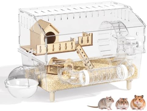 9 in 1 Dwarf Hamster Cage,Acrylic Hamster Cage with Tubes,Casa para Hamster