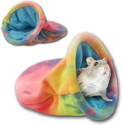 Soft Fleece Rabbit Snuggle Sack, Guinea Pig Hideout, Small Animal House Ferret Cozy Cave Hamster Sleeping Bag for Small Pet/Ferret