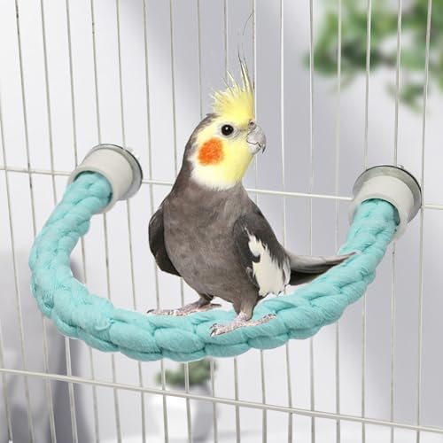 Dnoifne Bird Rope Perch, Cotton Bendable Parrot Perch Stand Toy, Bird Standing Climbing Rope, Bird Cage Accessory, Suitable for Small Birds Parrot Parakeet Budgies Cockatiels Lovebirds (22"/55 CM)