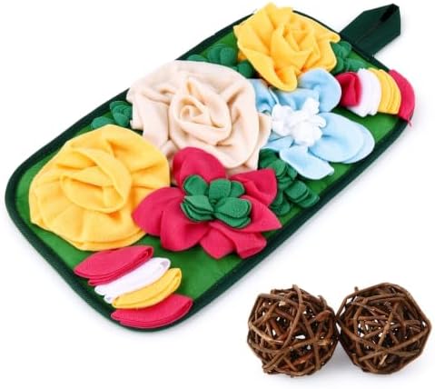 17.5"x9.8" Interactive Rabbit Foraging Mat with 2 Chew Grass Balls