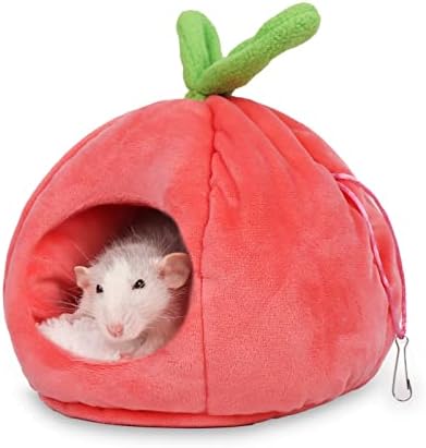 Pet Hideout House - Rat Beds, Small Animal Washable Cage Accessories - Hamster, Syrian Hideout, Sugar Glider Hammock for Dwarf Hamsters, Squirrel, Chipmunks - Pink