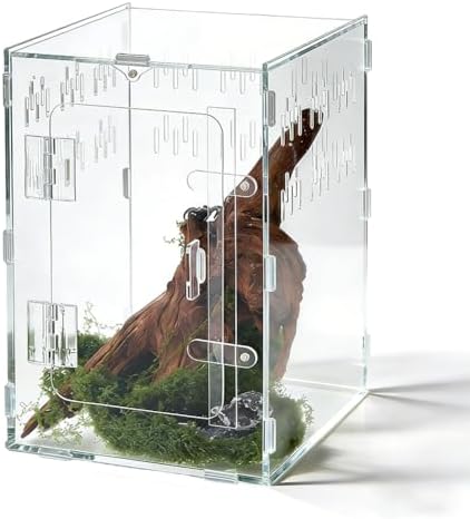 DICOSMETIC 1Pc Jumping Spider Enclosure Acrylic Transparent Enclosure Large Reptile Breeding Enclosures Tarantula Spider Box for Small Reptile Spiders Amphibians