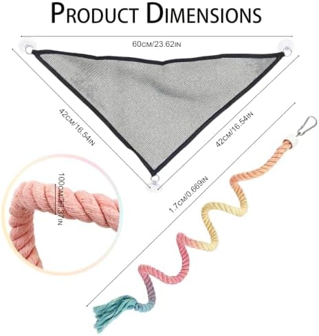 2Pack Snake Enclosure Accessories: A Snake Hammock and Snake Climbing Rope.
