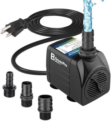550GPH Submersible Water Pump(2000L/H 30W), Adjustable Ultra Quiet Fountain Pump with 4 Nozzles 7.2ft High Lift for Aquarium, Fish Tank, Pond, Waterfall, Outdoor, Hydroponics