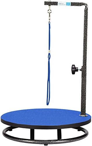 Pet Edge Master Equipment Round Pet Grooming Table – Rotatable Black 18” Diameter Grooming Table Perfect for Small Dogs