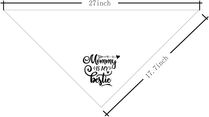 Dog Bandana, Mommy is My Bestie, Dogs Scarf Classical Printing, Dogs Scarf - Image 2
